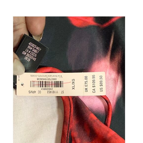 Victoria's Secret Slip Dress Women XL Maxi Satin Floral Romantic‎ Sexy Coquette - Picture 10 of 11